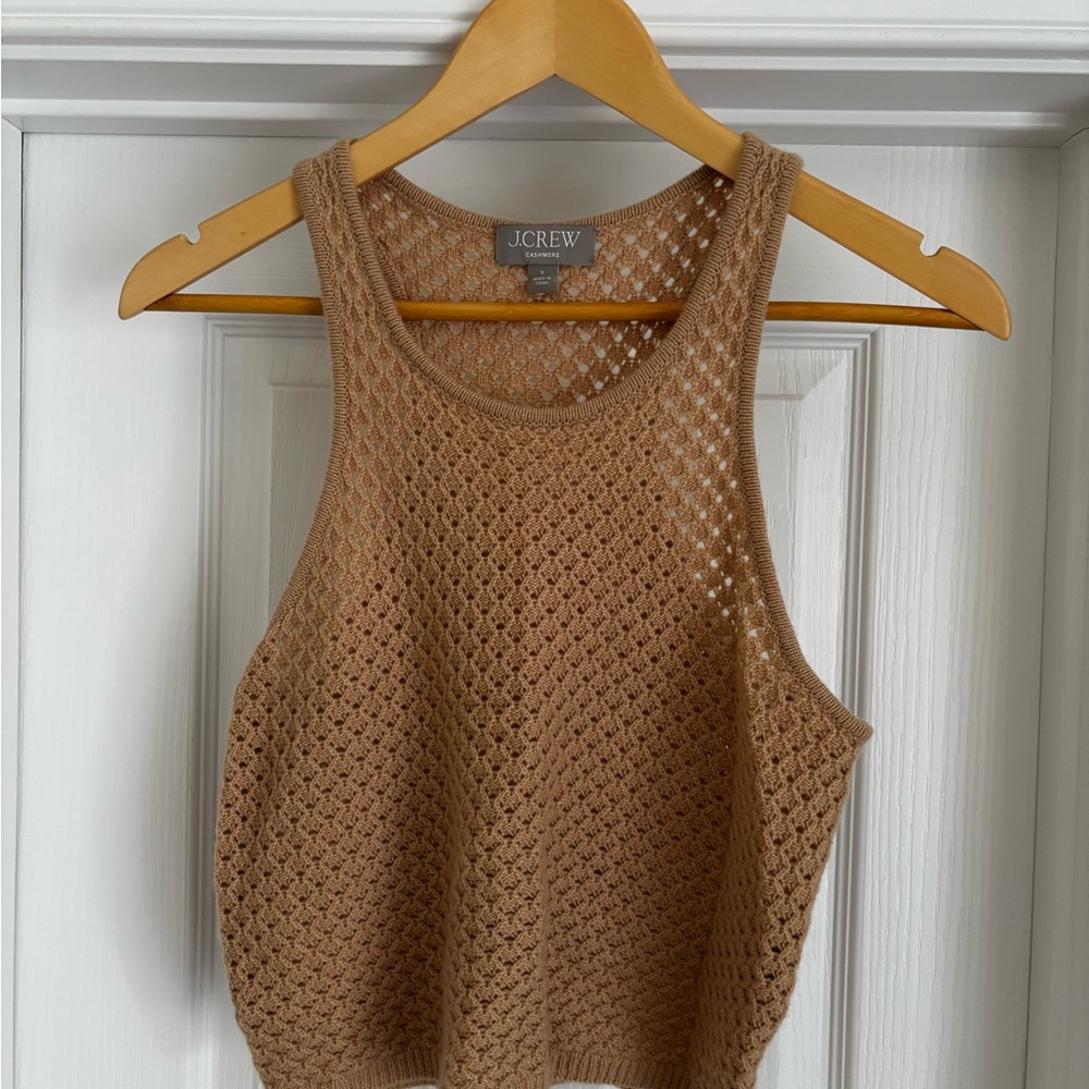 J. Crew Tan Cashmere Knit Sleeveless Tank Top